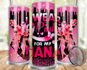 Cancer - Breast Cancer Tumbler Sublimation Transfers